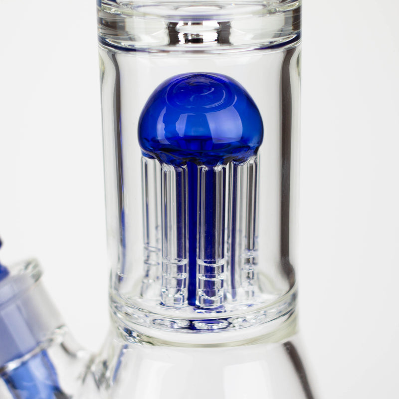 Castle Glassworks | 14 Inch 8-Arm Tree Perc Bong Close up view of Percolator