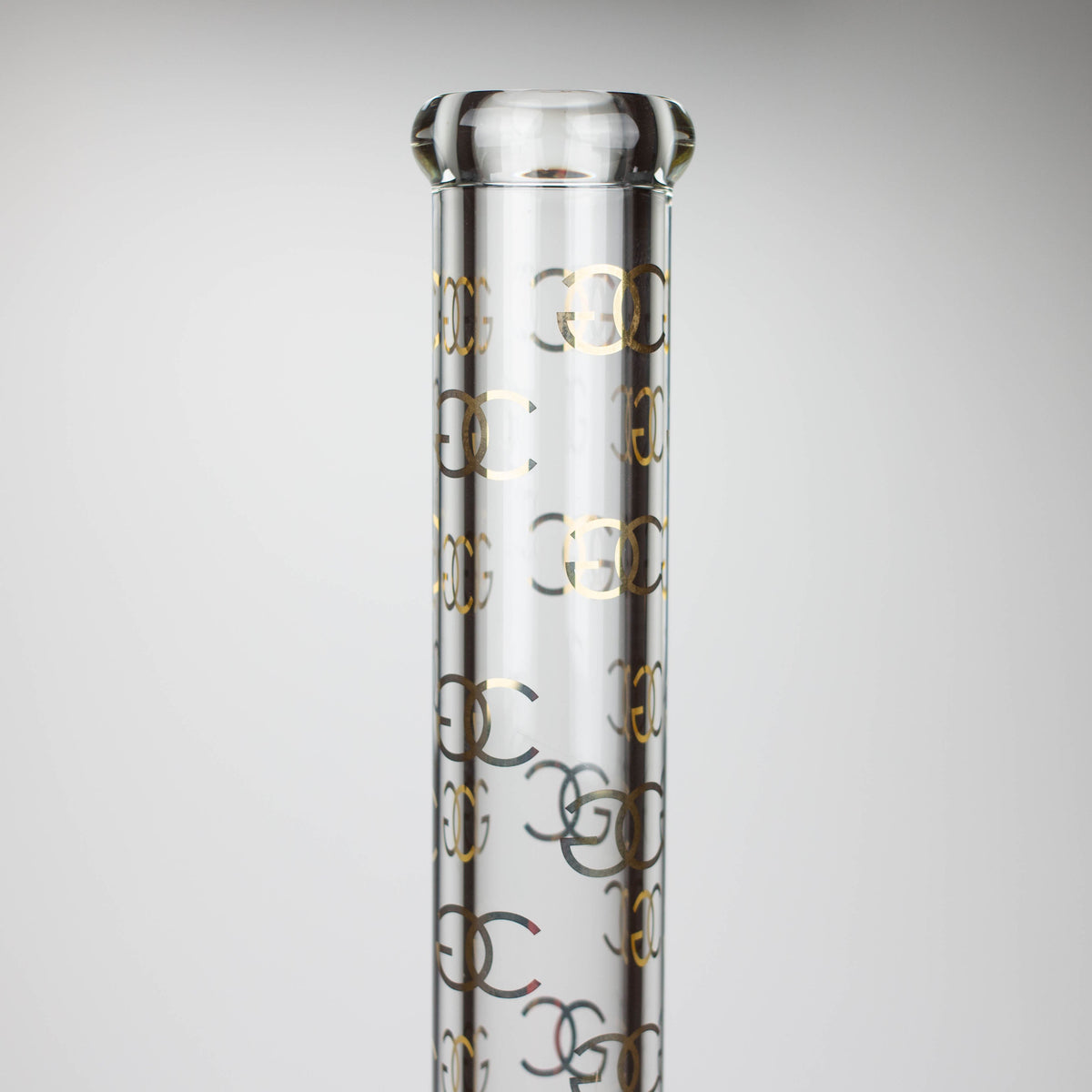 Golden Crown  18 Inch Beaker Bong with 24K Gold Emblem Glass Tube View