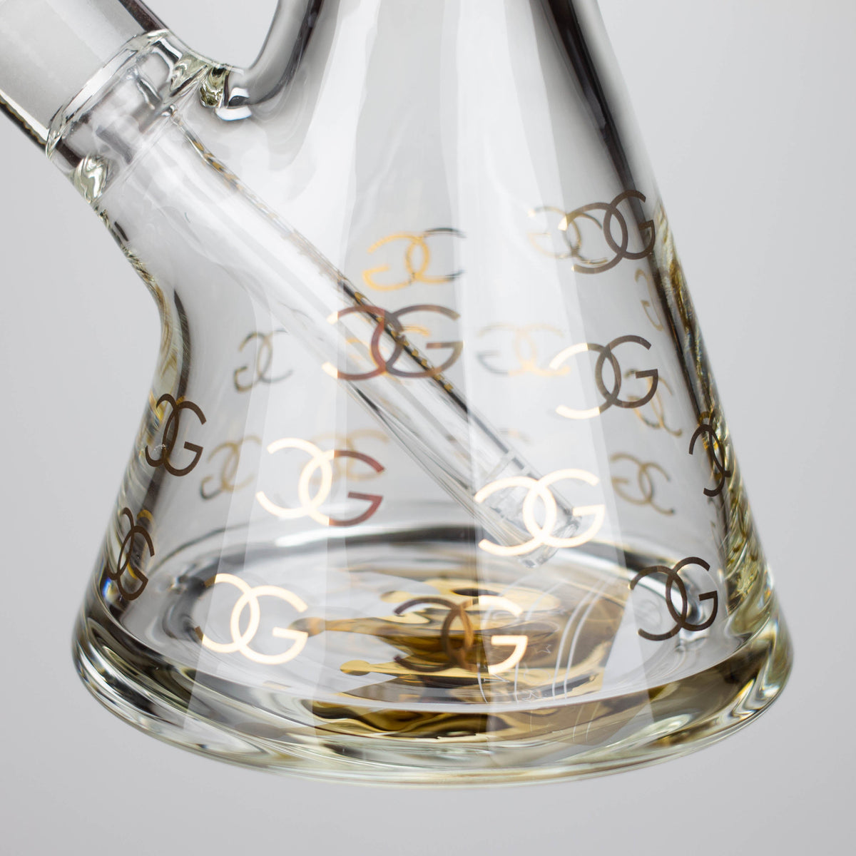 Golden Crown  18 Inch Beaker Bong with 24K Gold Emblem Base And Downstem