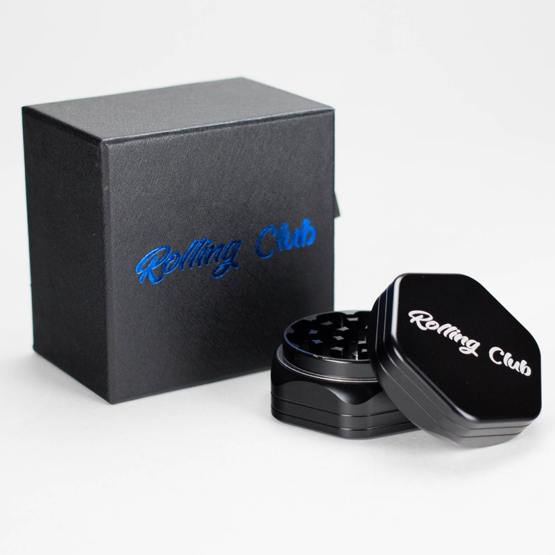 Packaging for the Rolling Club 63mm Hex Herb Grinder
