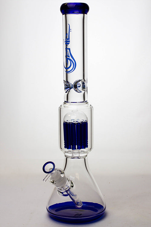 17" Blue Beaker Bong With 10-Arm Tree Perc from GENIE Glass