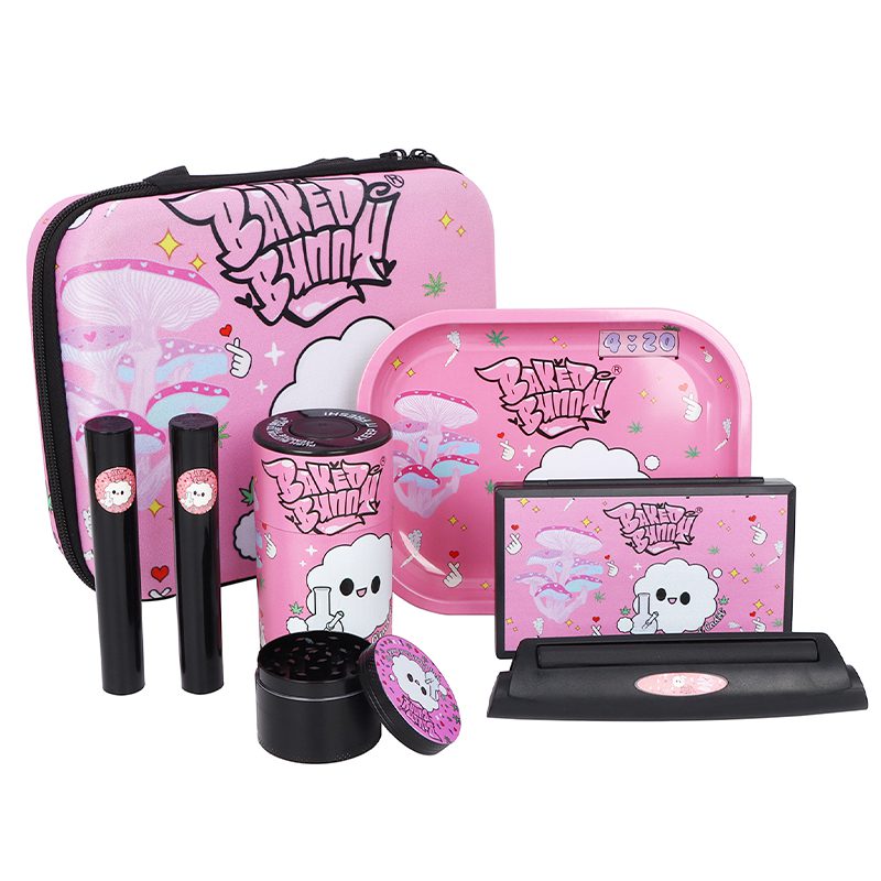 Baked Bunny | Smoking Set With Grinder, Rolling Machine, And Rolling Tray