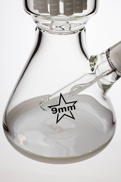 9mm borosilicate glass base of the 17" Beaker Bong With 10-Arm Tree Perc from GENIE Glass
