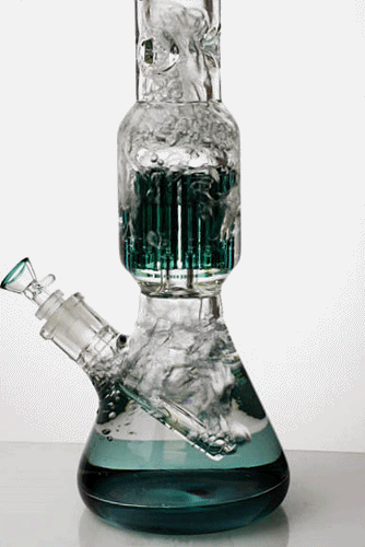 17" Beaker Bong With 10-Arm Tree Perc from GENIE Glass GIF In Action