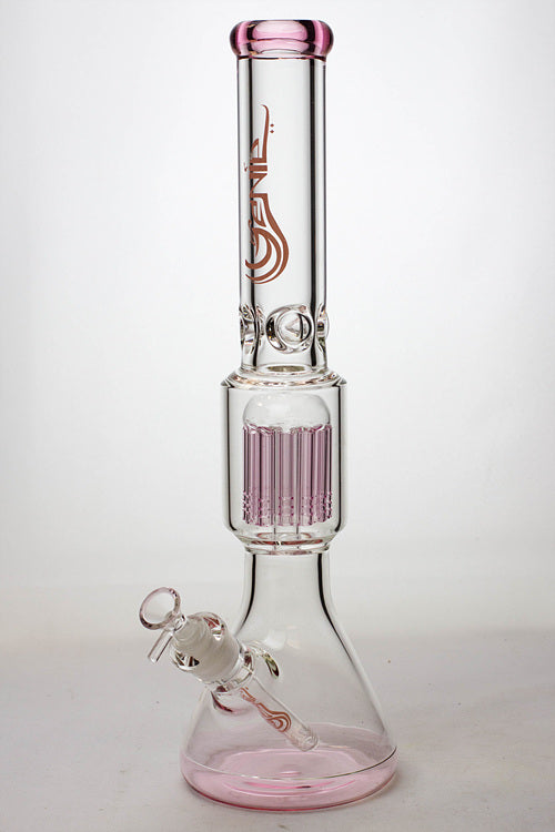 17" Pink Beaker Bong With 10-Arm Tree Perc from GENIE Glass