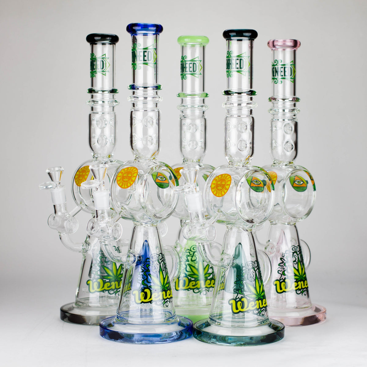 Five 17 Inch Guardian Beaker Bongs With Cone Perc from WENEED