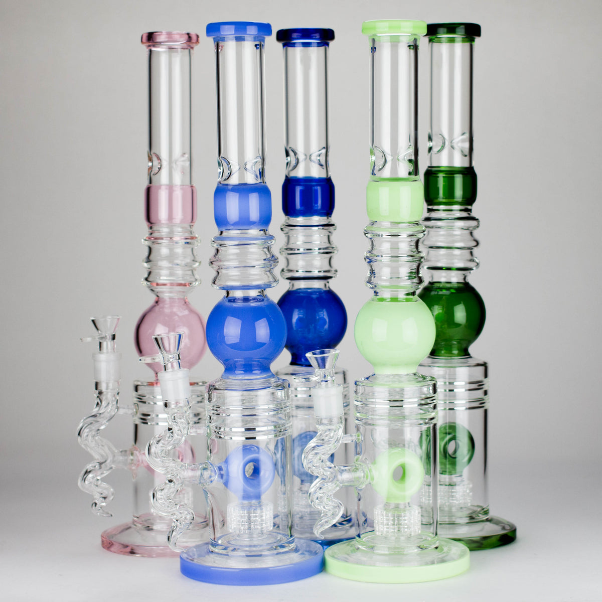 Five Big Showerhead Perc Water Bongs