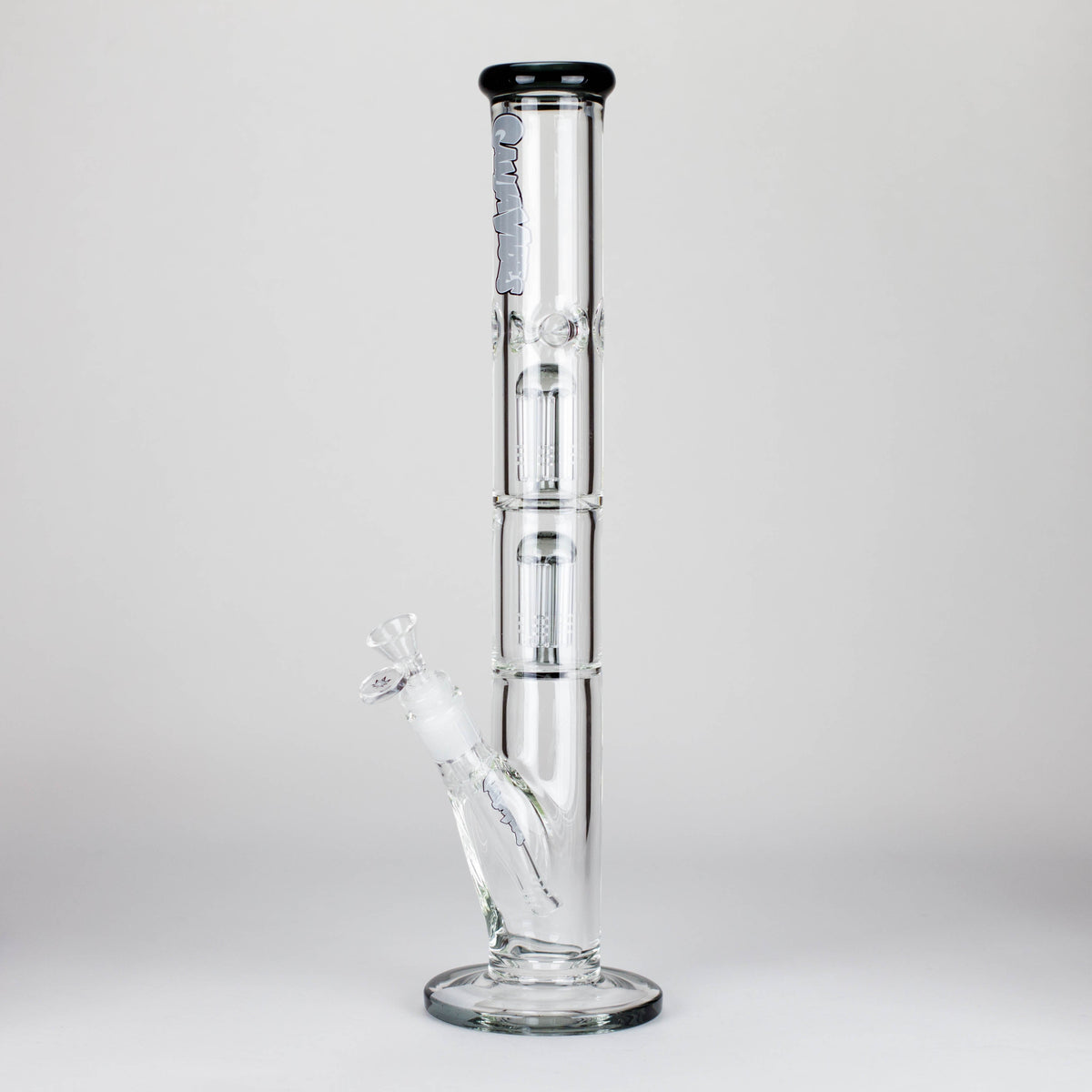 Ganjavibes 17 inch Double Tree Perc Glass Bong in Grey