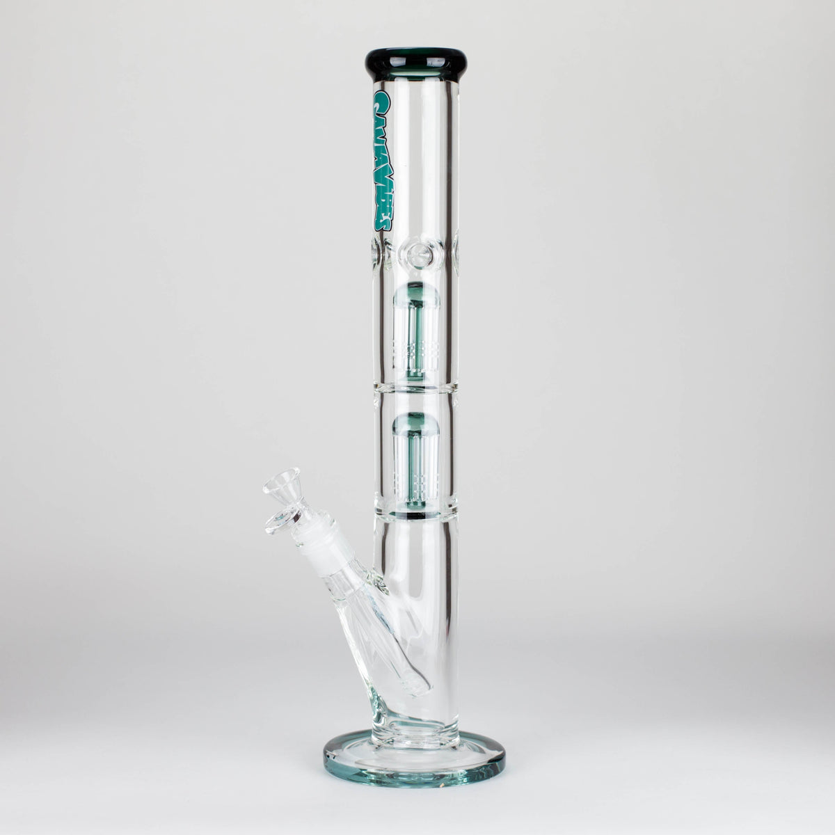 Ganjavibes 17 inch Double Tree Perc Glass Bong in Teal