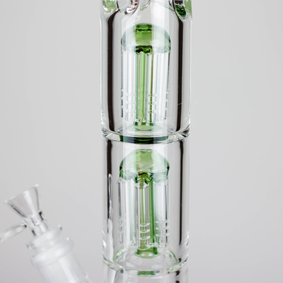 Stacked Percolators in the Ganjavibes 17 inch Double Tree Perc Glass Bong