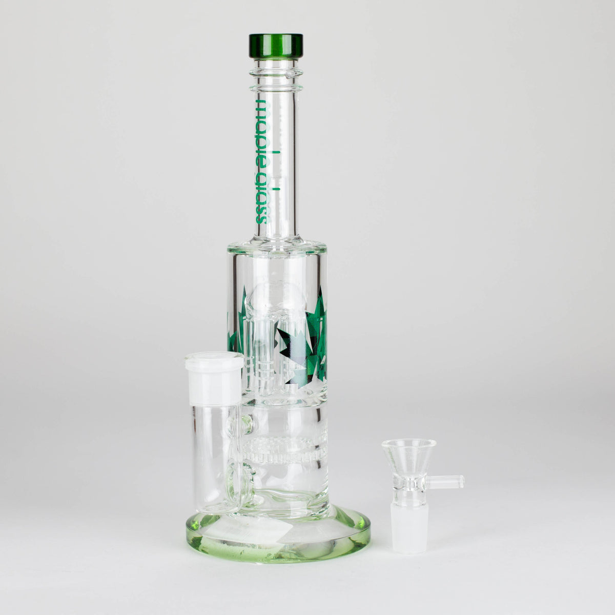 Maple Glass Dual Honeycomb & Tree Perc Bong in 12 inches