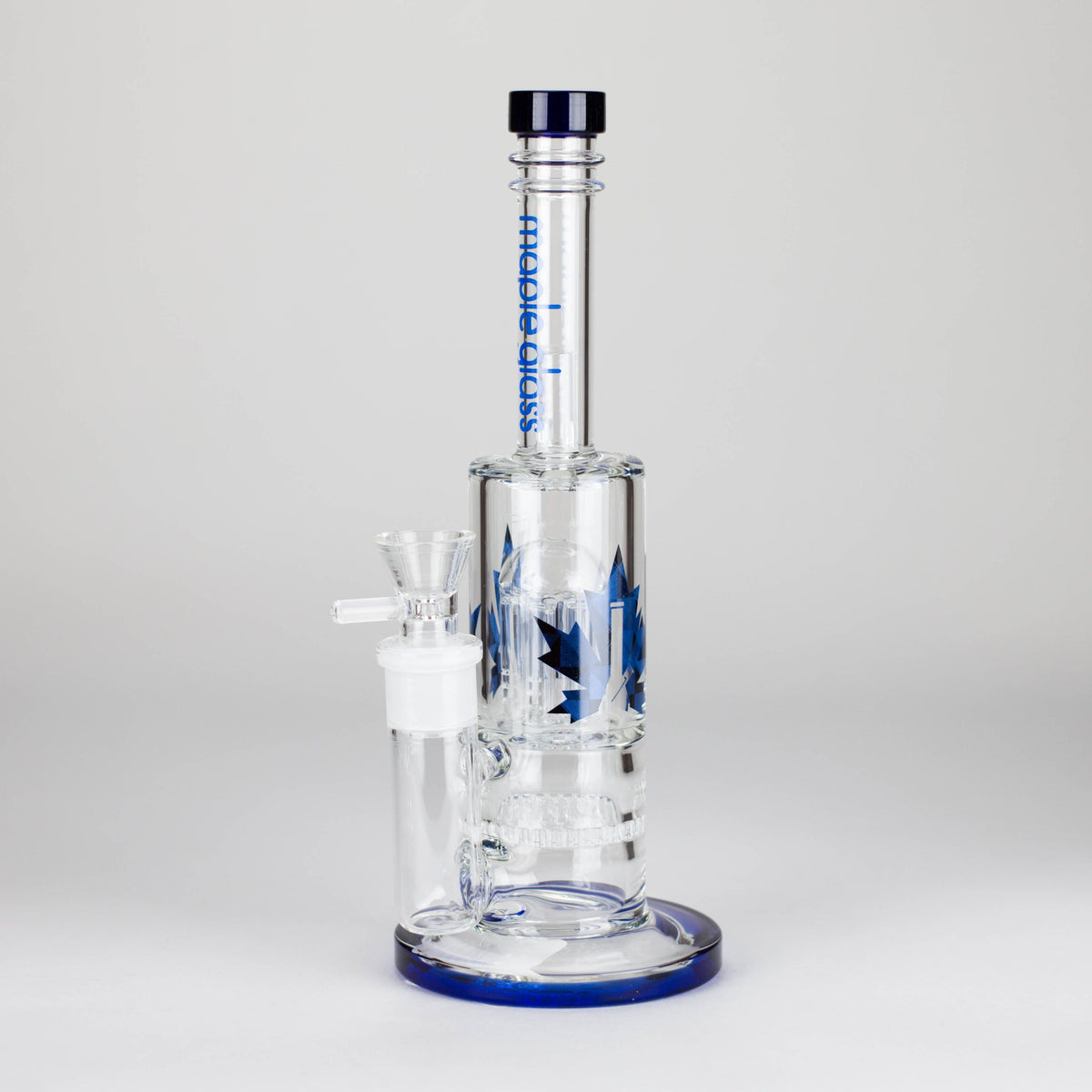 Maple Glass Dual Honeycomb & Tree Perc Bong in Blue