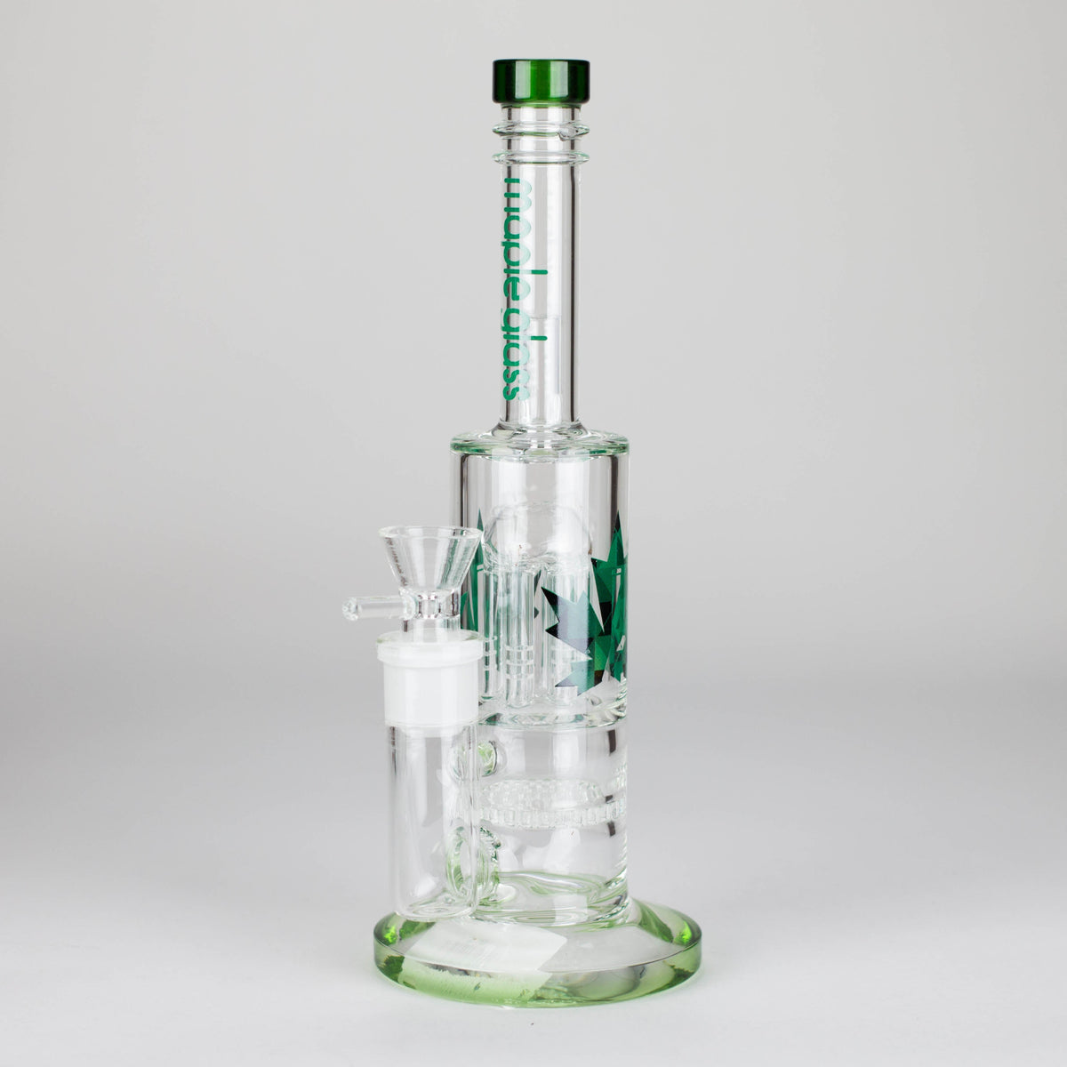 Maple Glass Dual Honeycomb & Tree Perc Bong in green