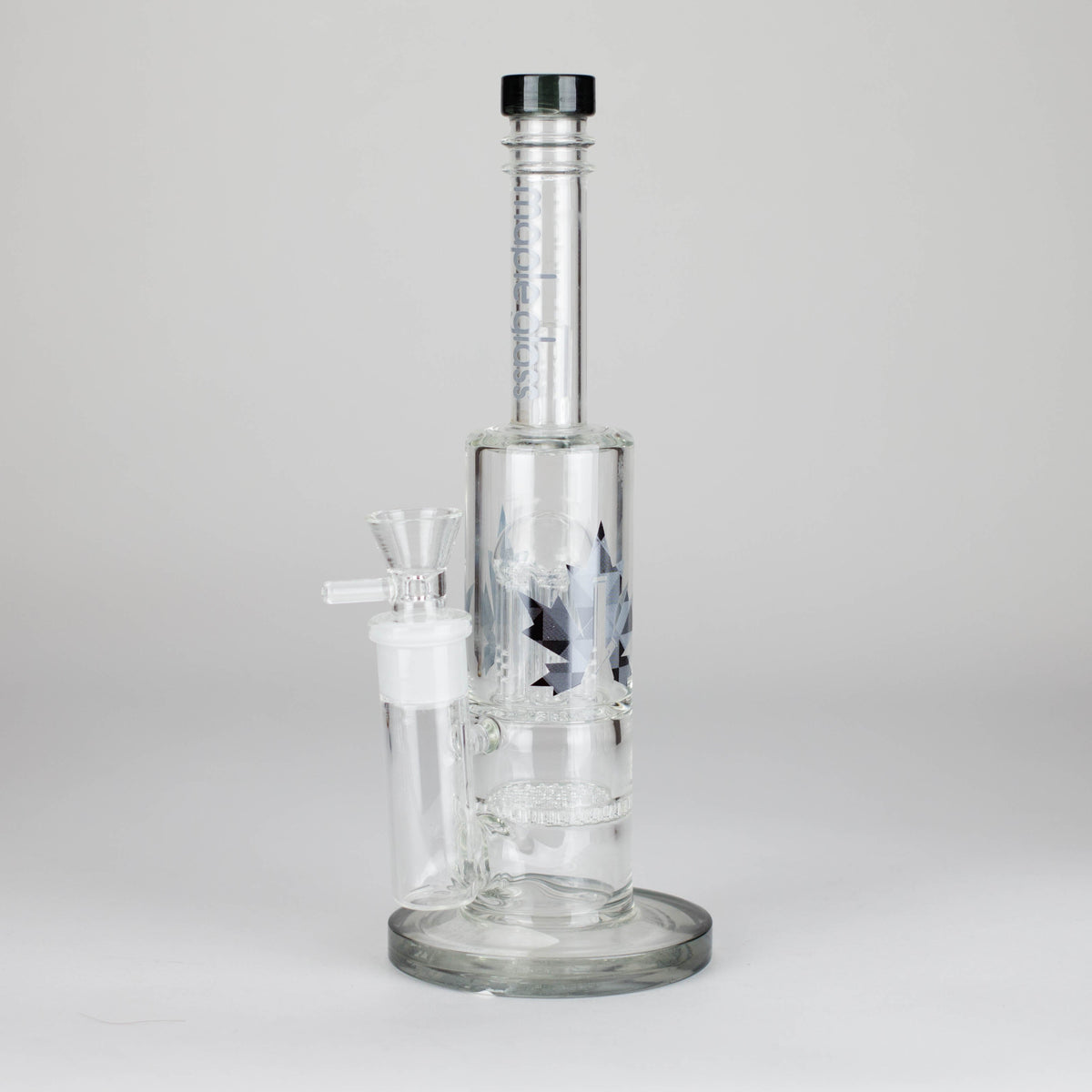 Maple Glass Dual Honeycomb & Tree Perc Bong in Grey