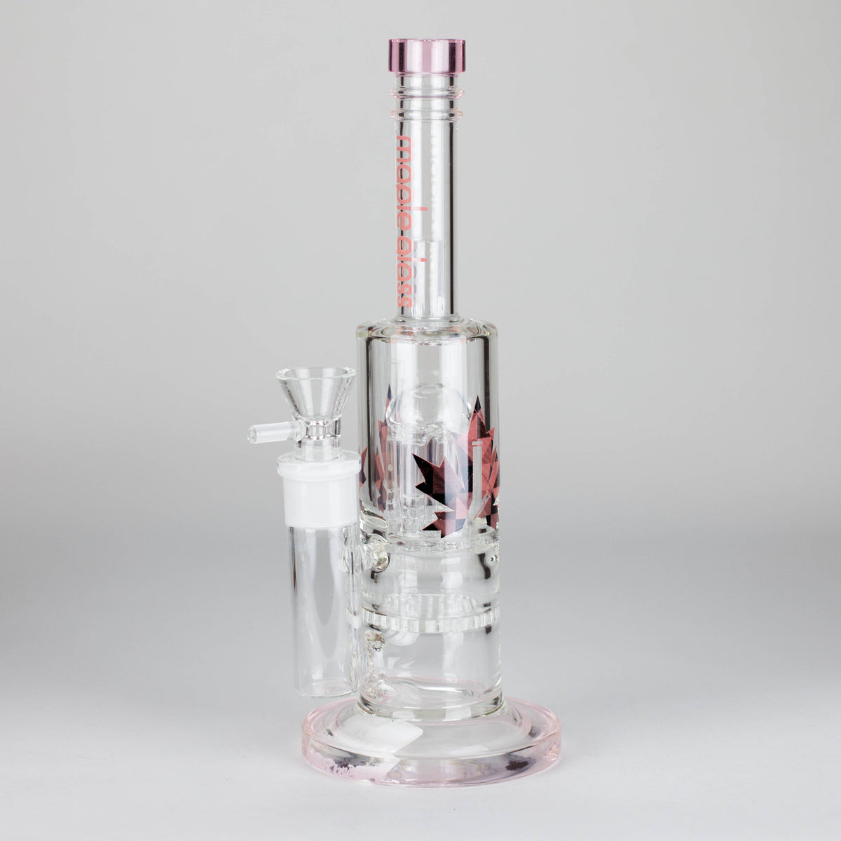 Maple Glass Dual Honeycomb & Tree Perc Bong in Pink