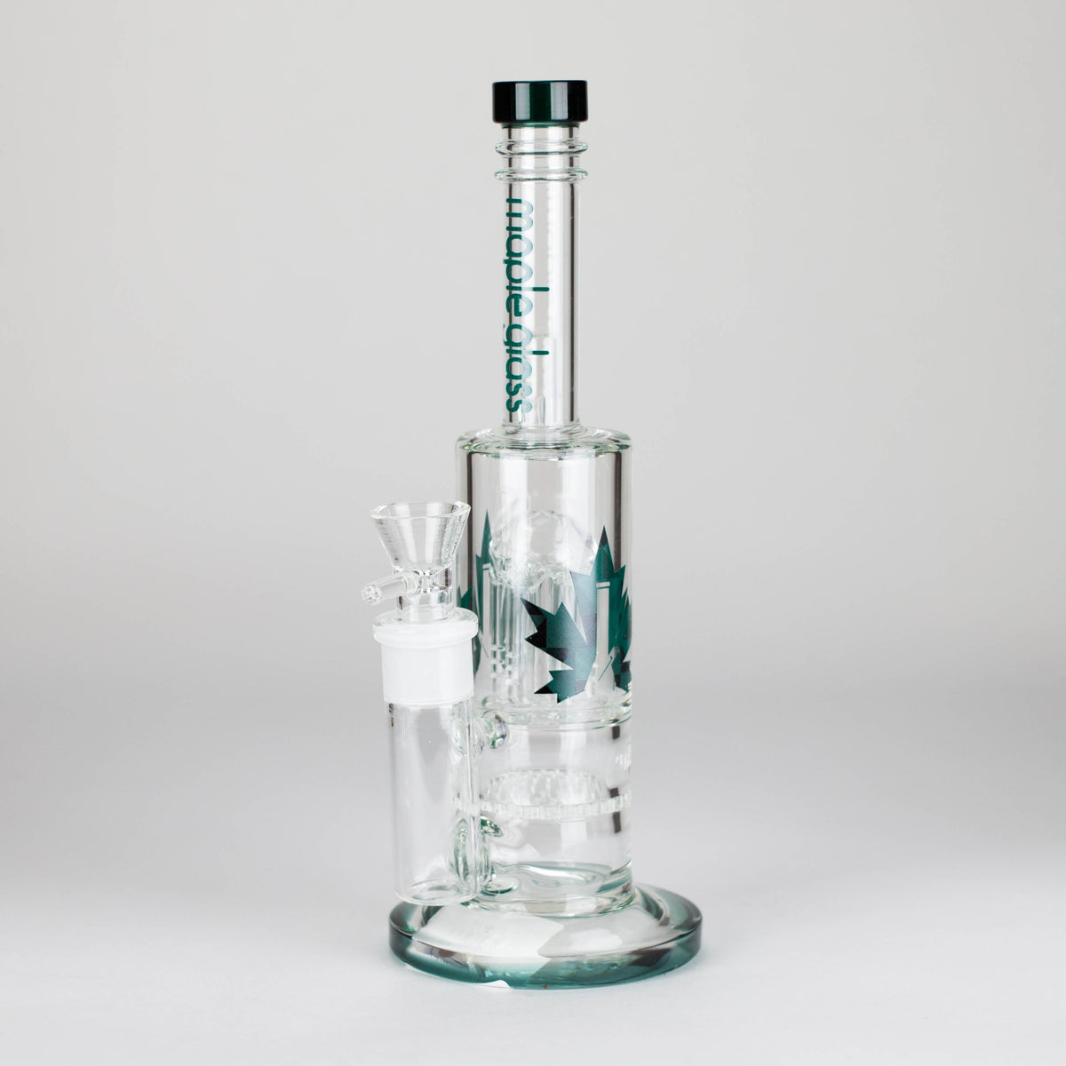 Maple Glass Dual Honeycomb & Tree Perc Bong in Teal