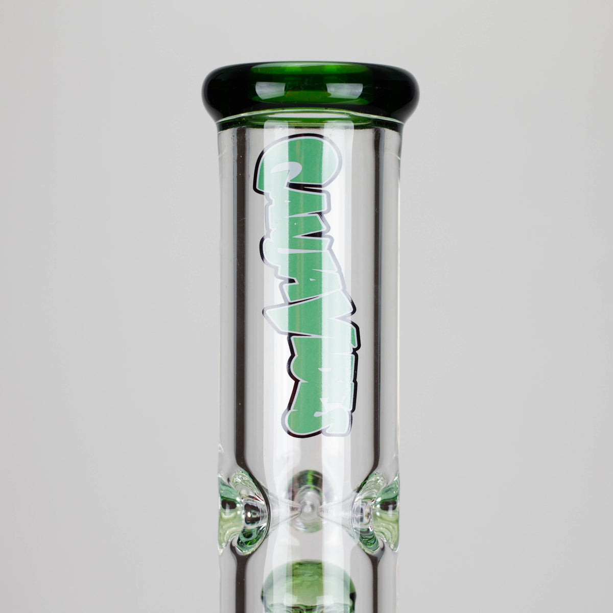 Glass Neck of the Ganjavibes 17 inch Double Tree Perc Glass Bong