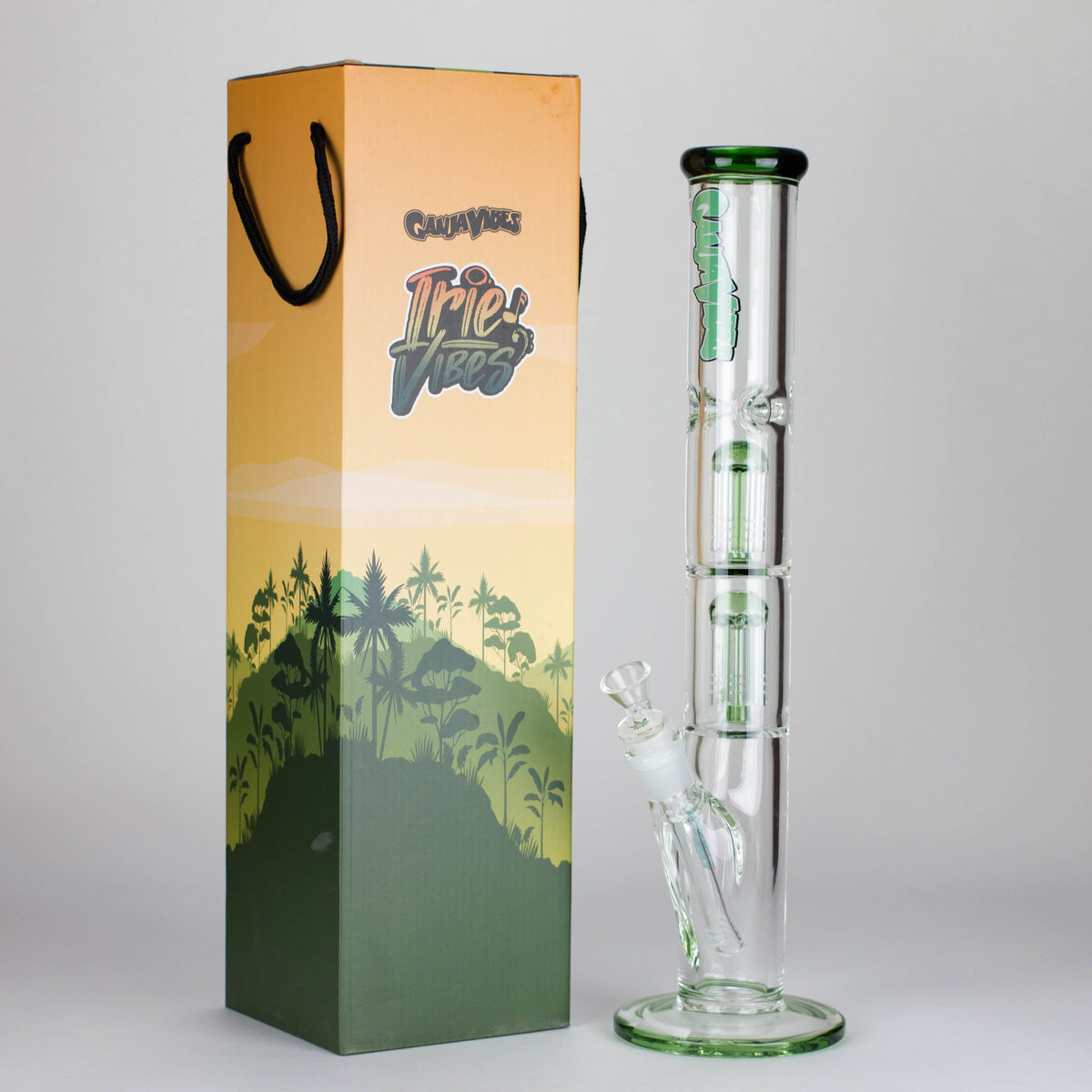 Ganjavibes 17 inch Double Tree Perc Glass Bong