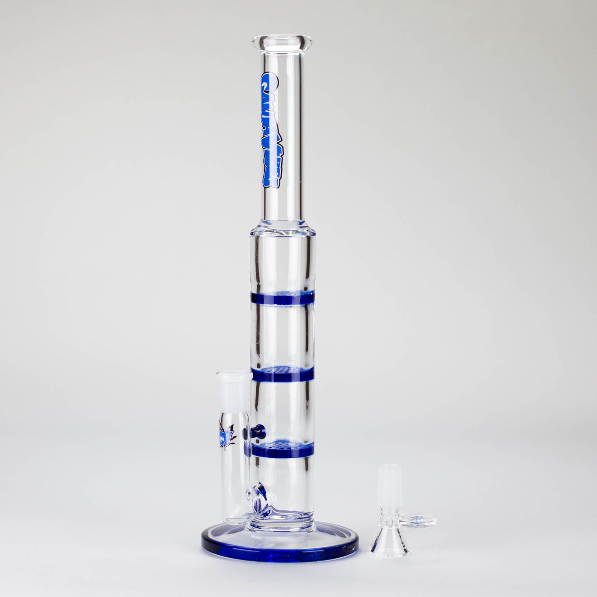 Ganjavibes Straight tube Triple Honeycomb Perc Bong
