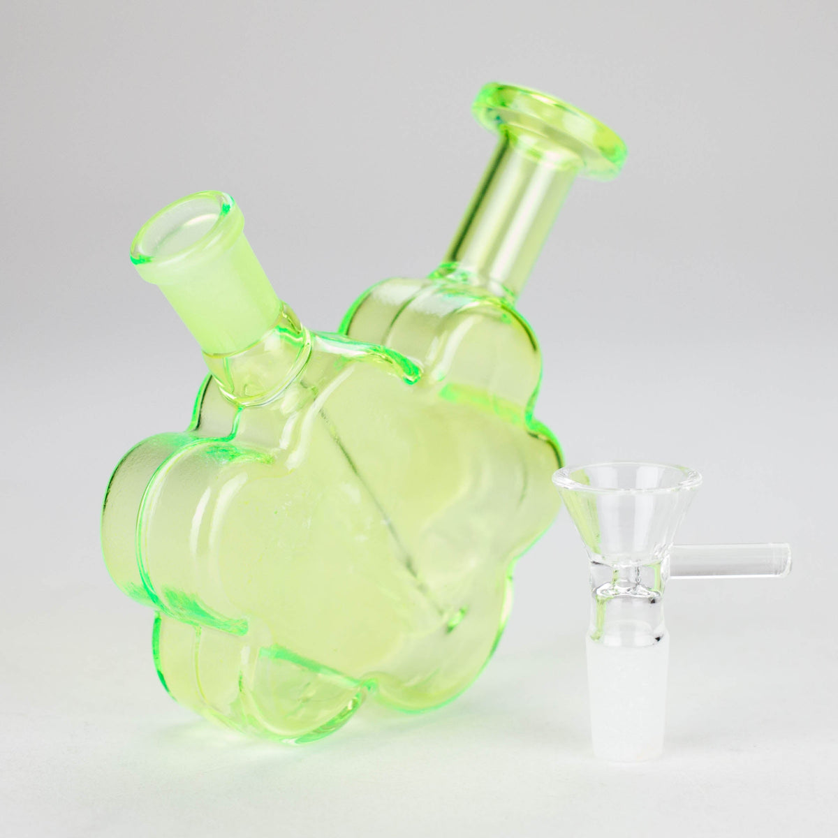 Green Cloud Glass Bong with Bowl Piece