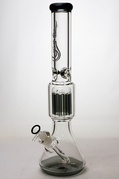 17" Grey Beaker Bong With 10-Arm Tree Perc from GENIE Glass