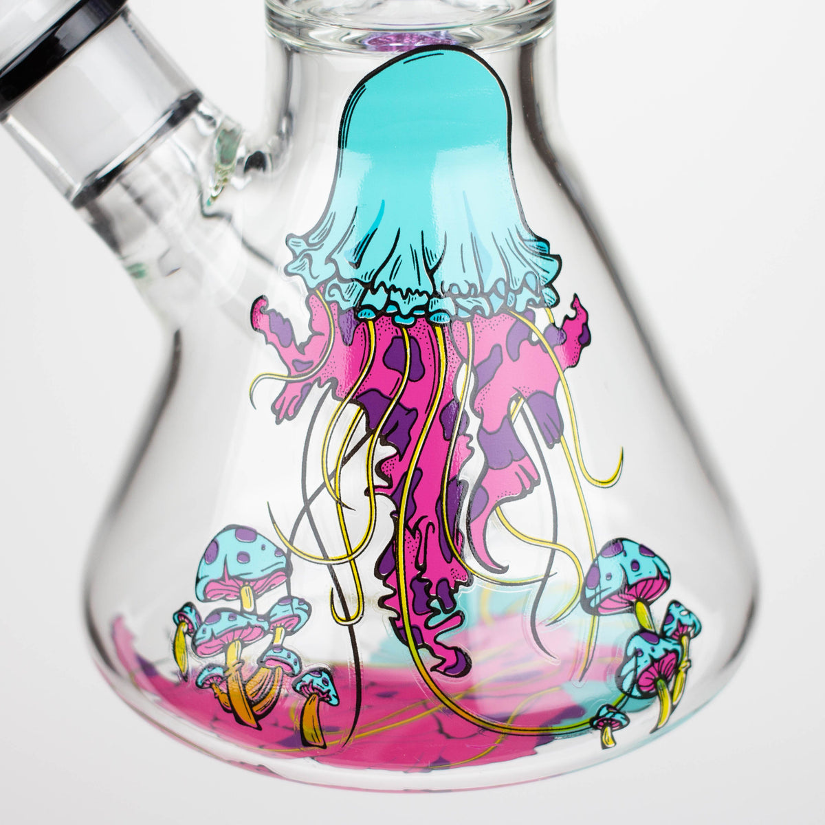 Jellyfish Design on the base of the Infyniti 14 inch Untamed Jellyfish Perc Beaker Bong