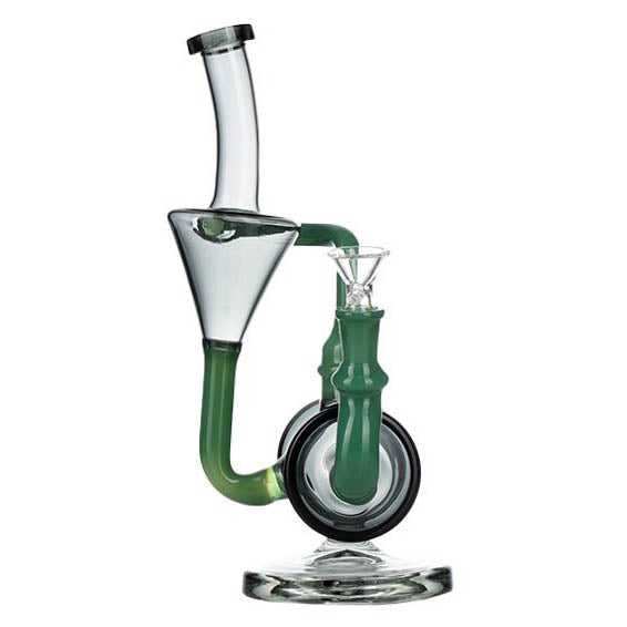 Jade Green Triple Recycler Bong in 11 Inches