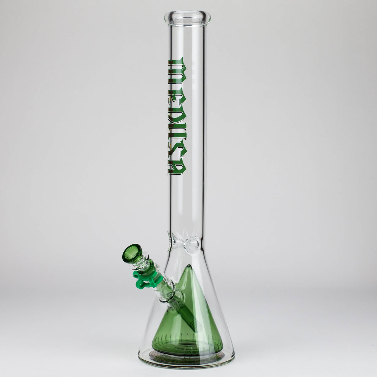 Medusa Big Beaker Bong With Cone Perc in Green