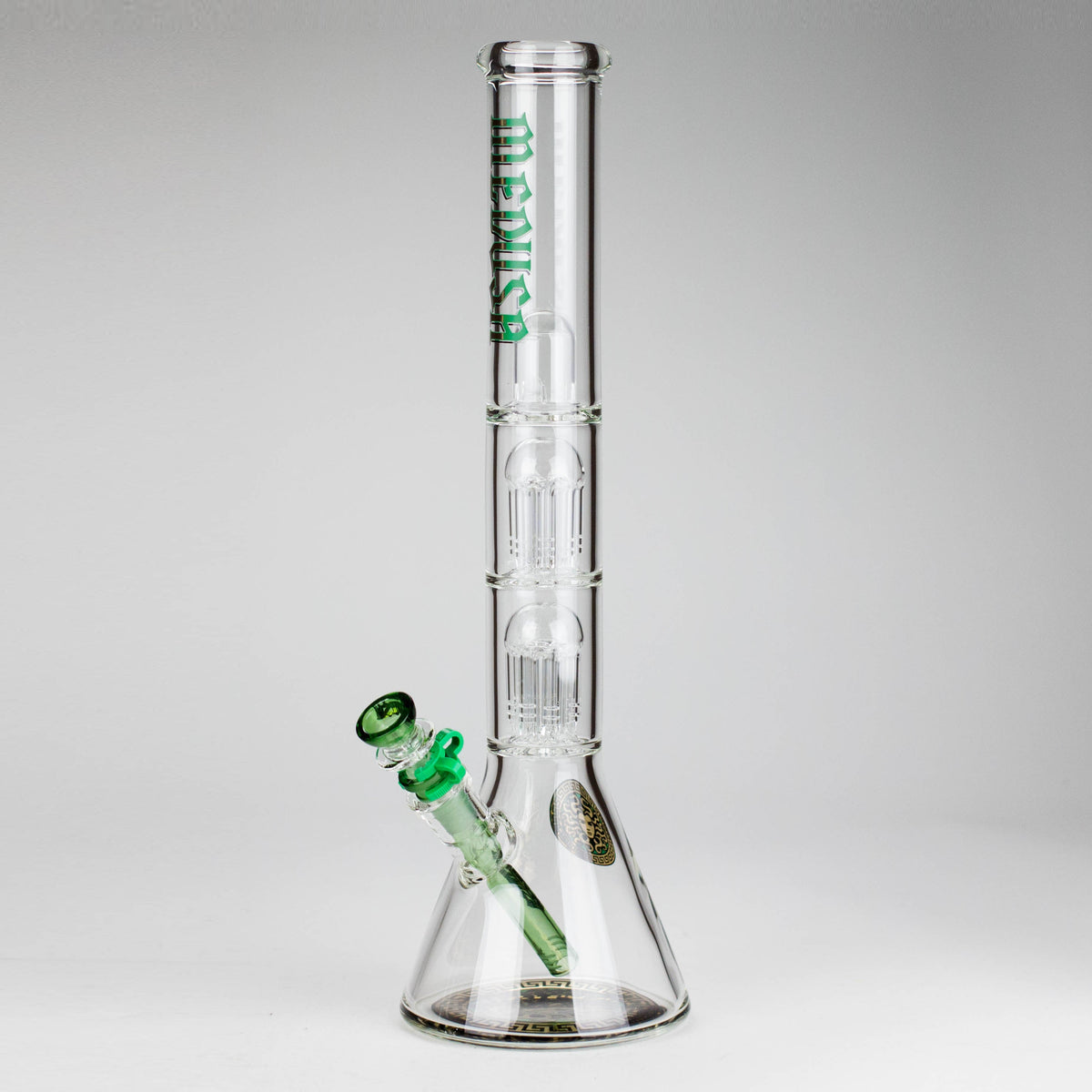 Medusa Huge Double Tree-Perc Beaker Bong in Green