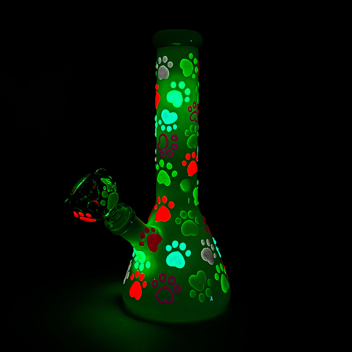 Paws Beaker Bong Glow In The Dark