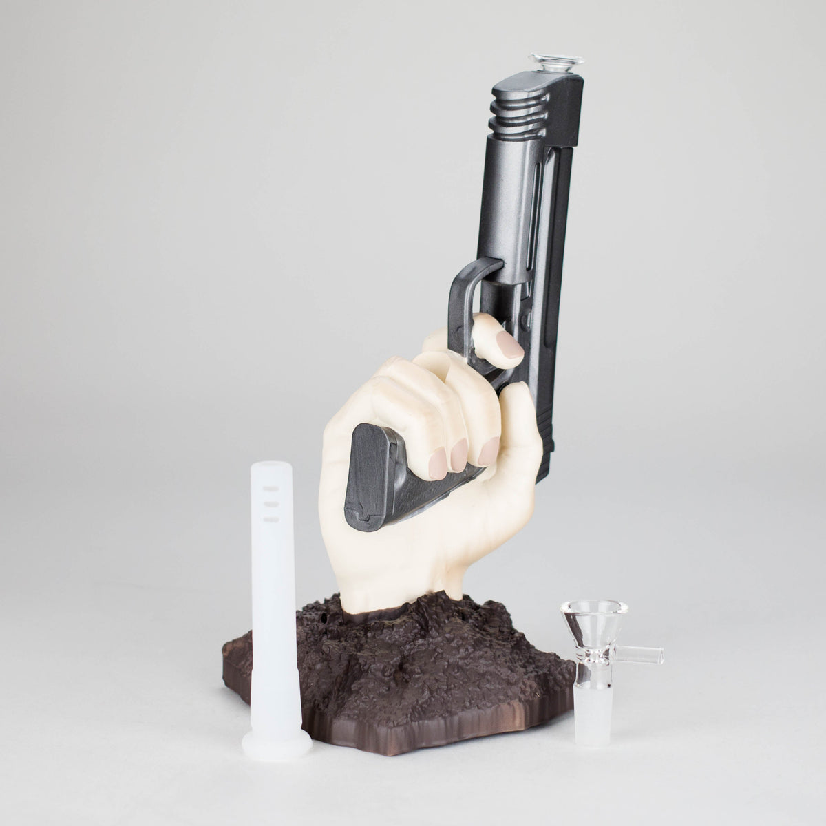 Pistola Handgun Bong with Downstem And Bowl Piece