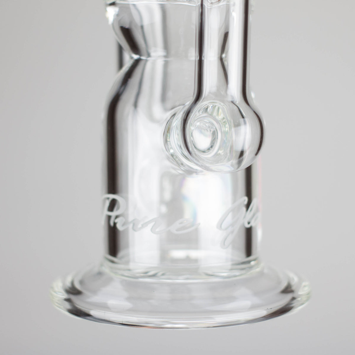 Base of the Pure Glass Infinity Recycler Bong With Inline Perc