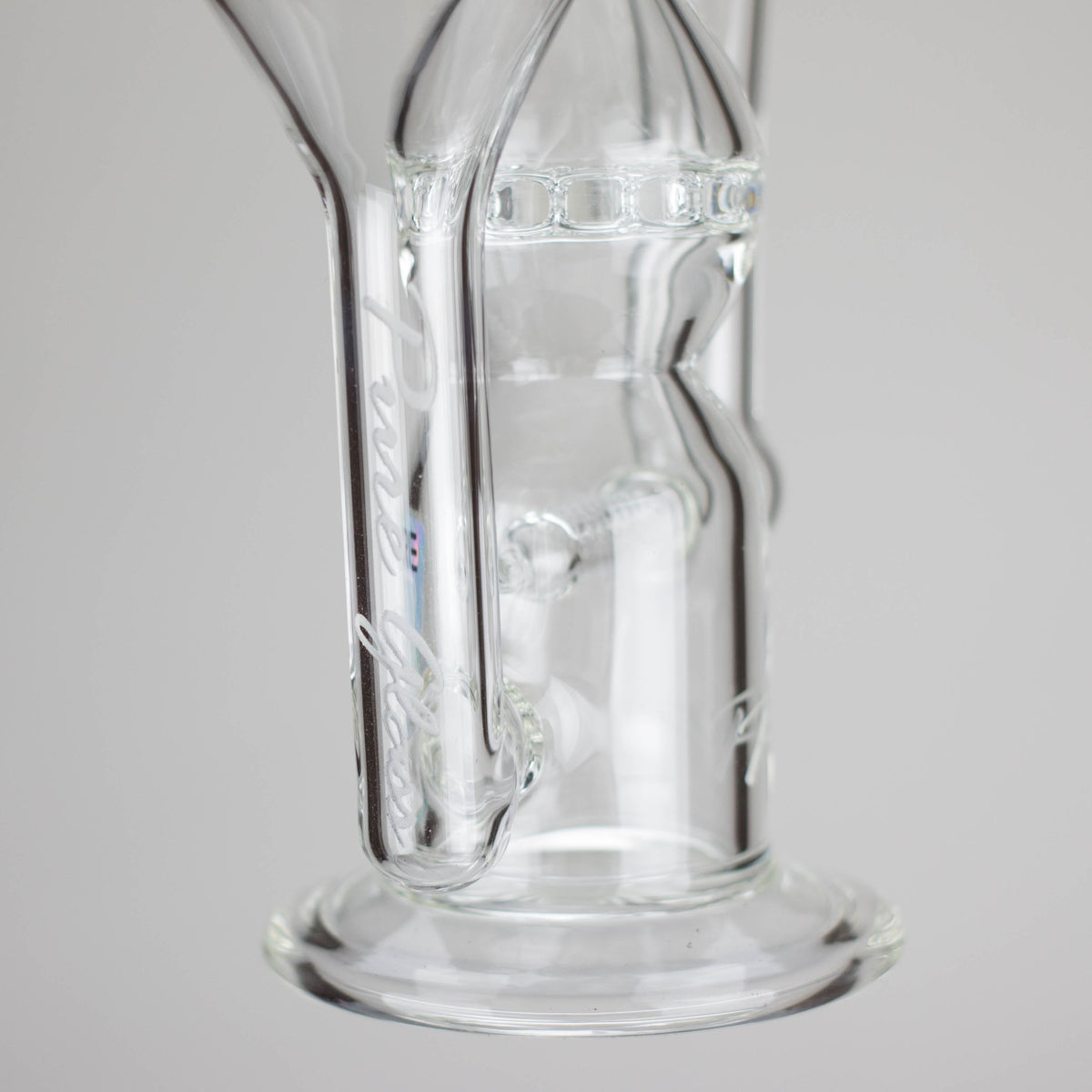 Base of the Pure Glass Infinity Recycler Bong With Inline Perc in 12 inches
