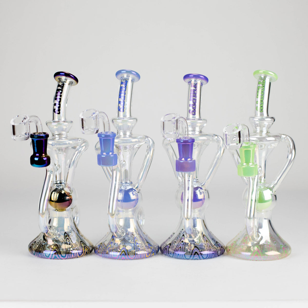 Trippy Glass Perc Recycler Dab Rig