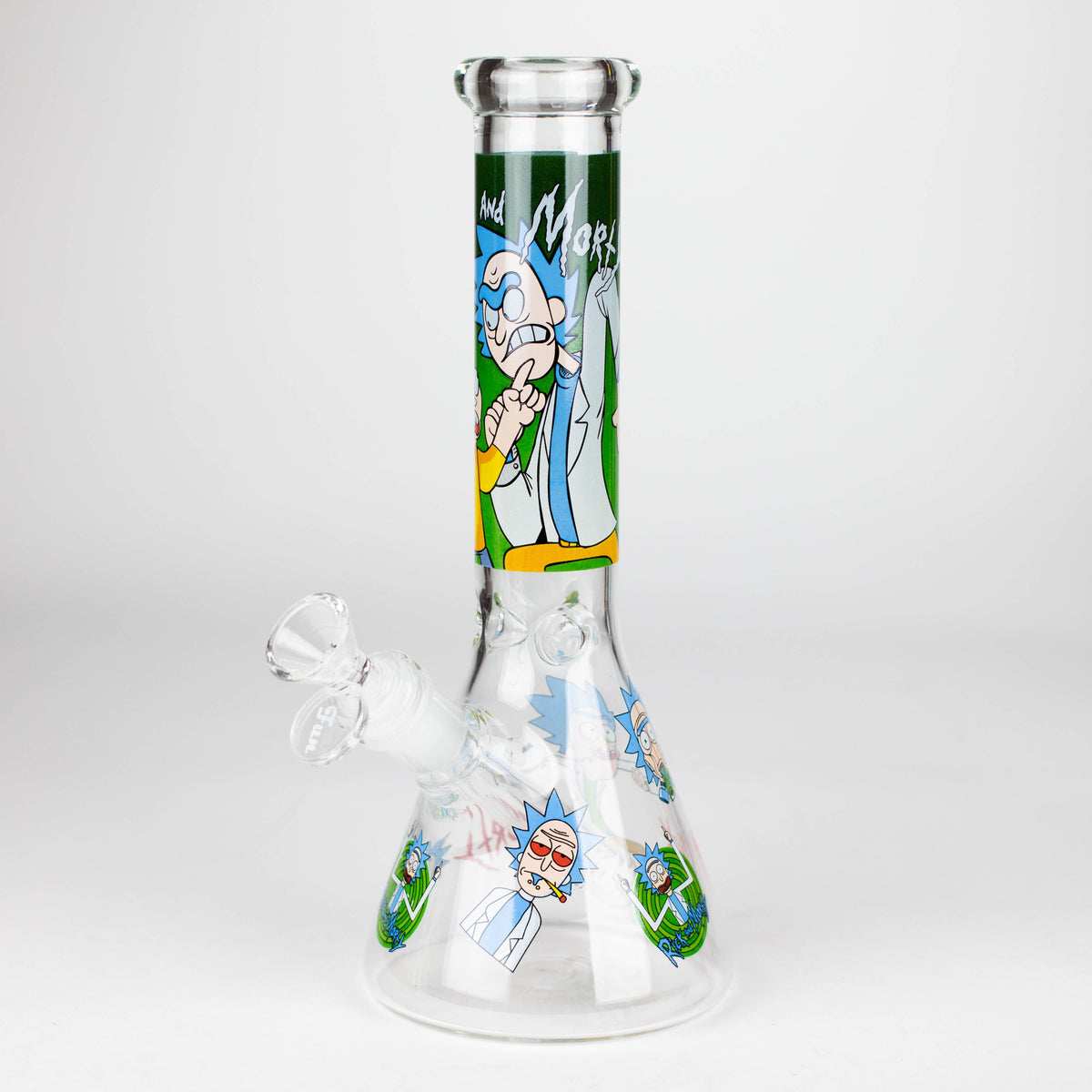 10-Inch Rick and Morty Classic Beaker Bong  with Pissed Off Rick Design
