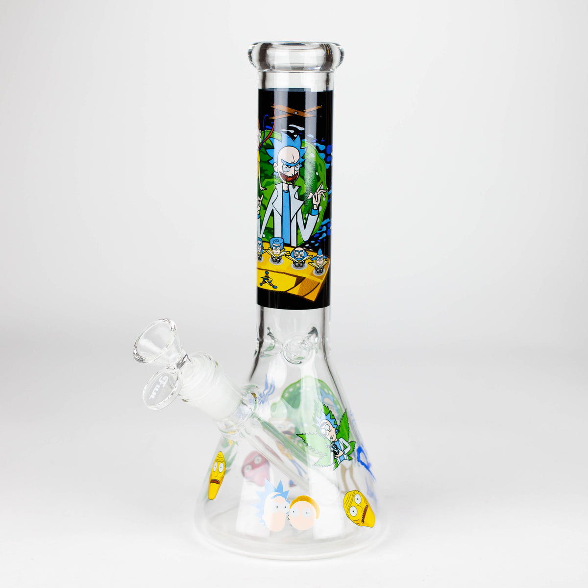 10-Inch Rick and Morty Classic Beaker Bong with Rick Sanchez Design