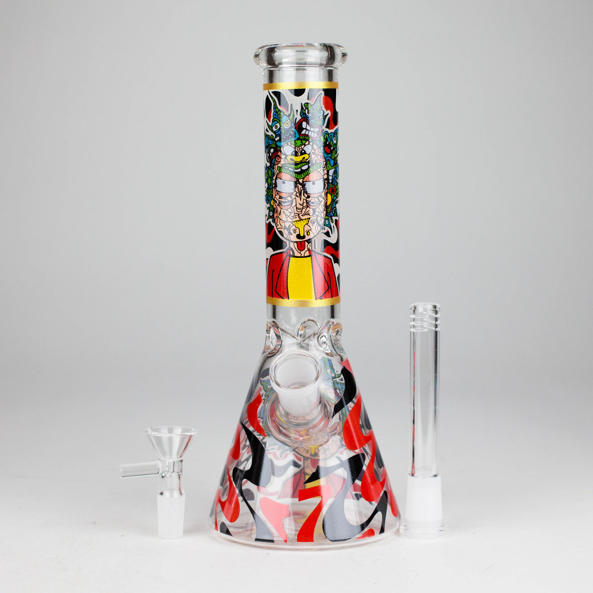 Red Rick And Morty Glass Beaker Bong Online