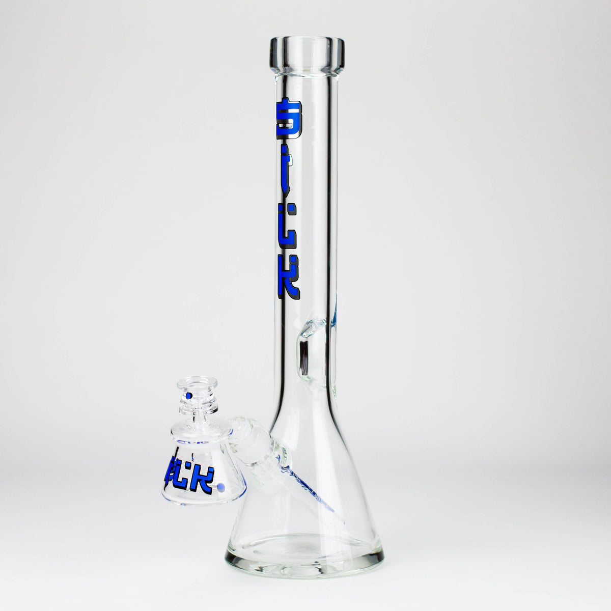 Silk Glass Thick Beaker Bong With Ash Catcher in Blue