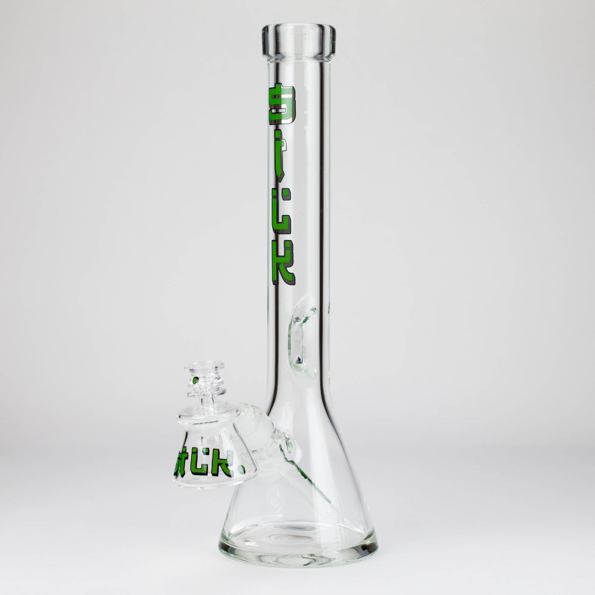 Silk Glass Thick Beaker Bong With Ash Catcher in Green