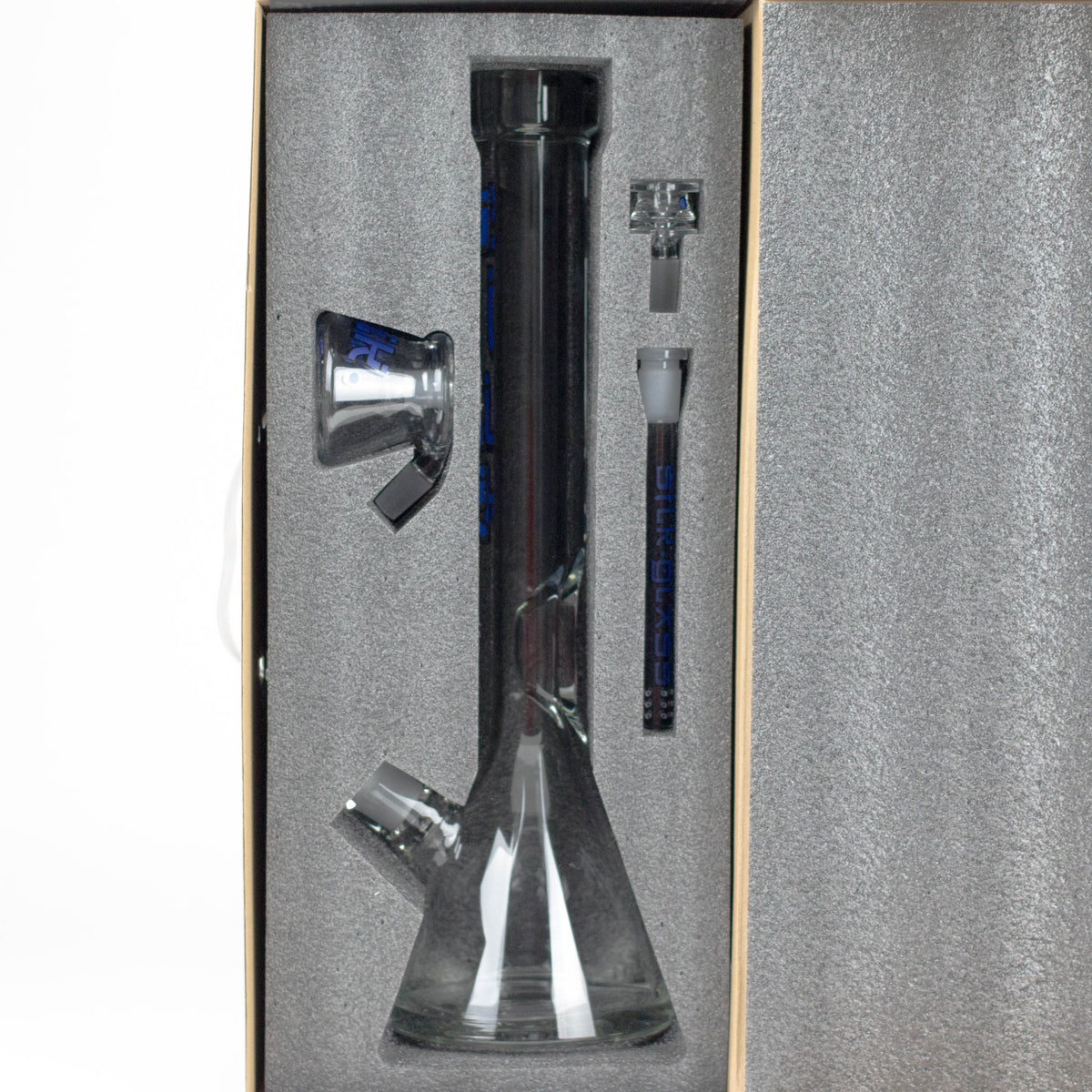 Packaging for the Silk Glass Thick Beaker Bong With Ash Catcher