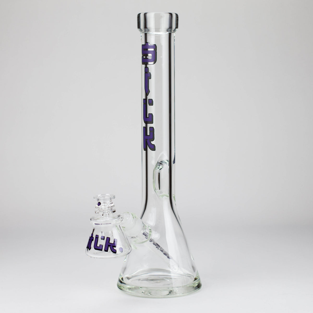 Silk Glass Thick Beaker Bong With Ash Catcher in Purple