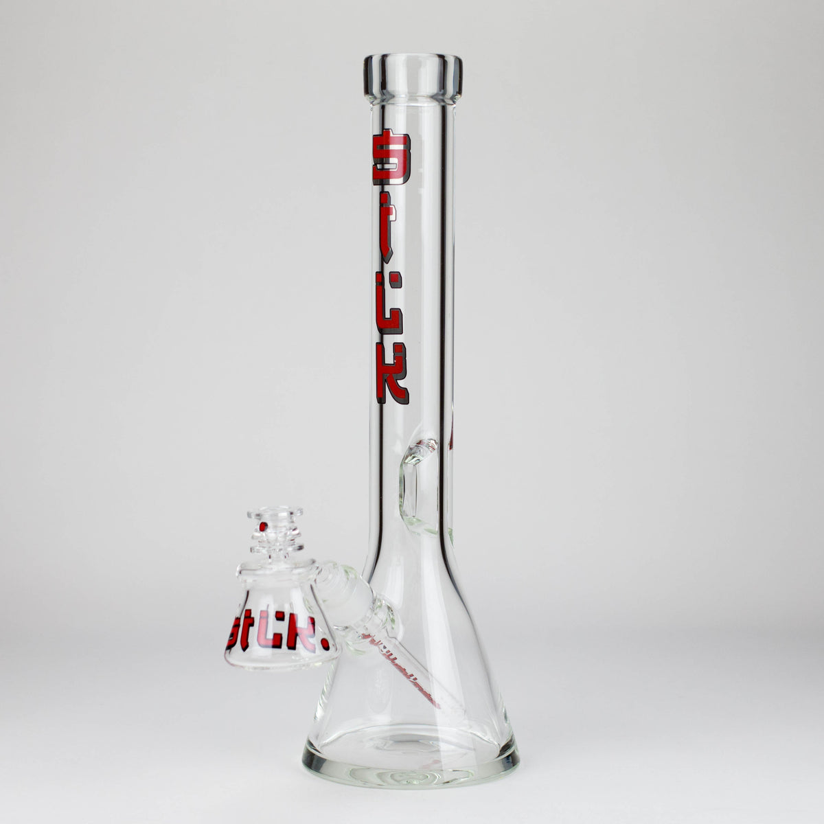 Silk Glass Thick Beaker Bong With Ash Catcher in Red