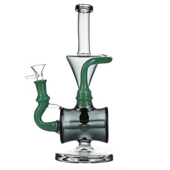 Green Triple Recycler Bong