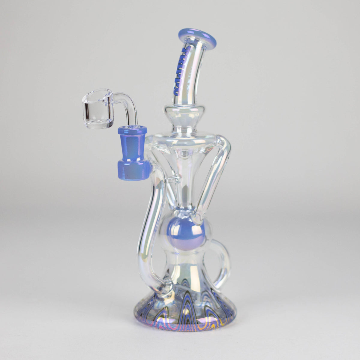 Trippy Glass Premium Recycler Dab Rig in Blue
