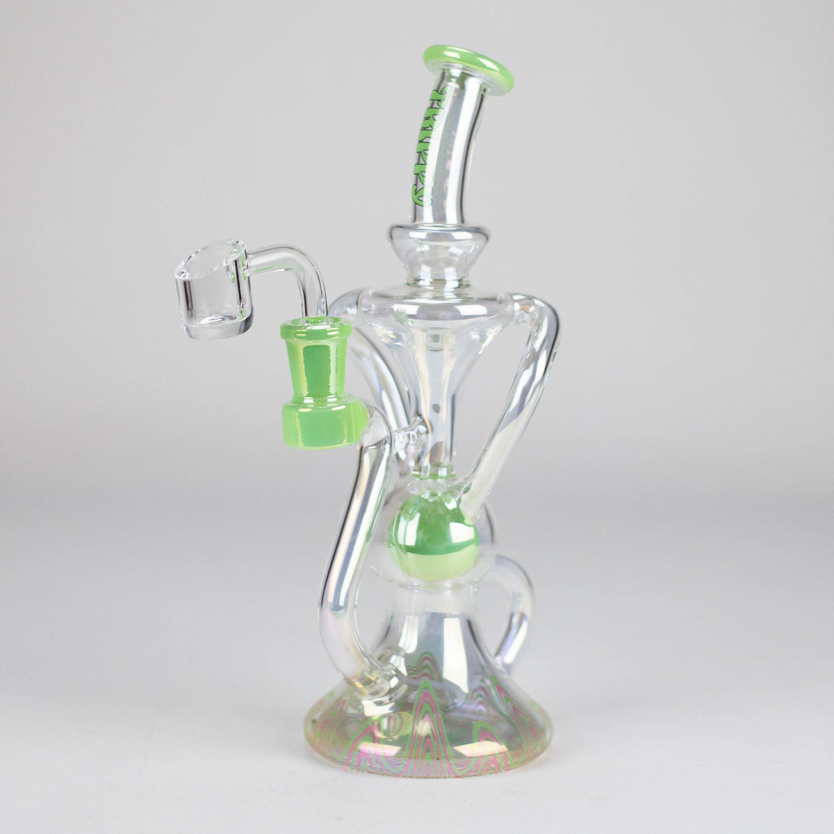 Trippy Glass Premium Recycler Dab Rig in Green