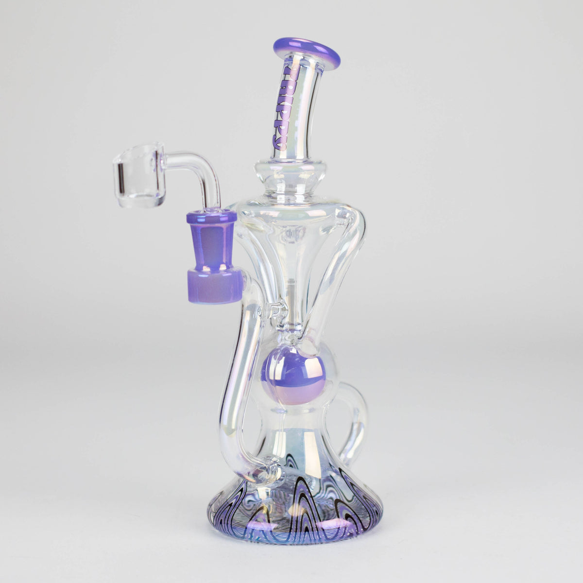 Trippy Glass Premium Recycler Dab Rig in Purple