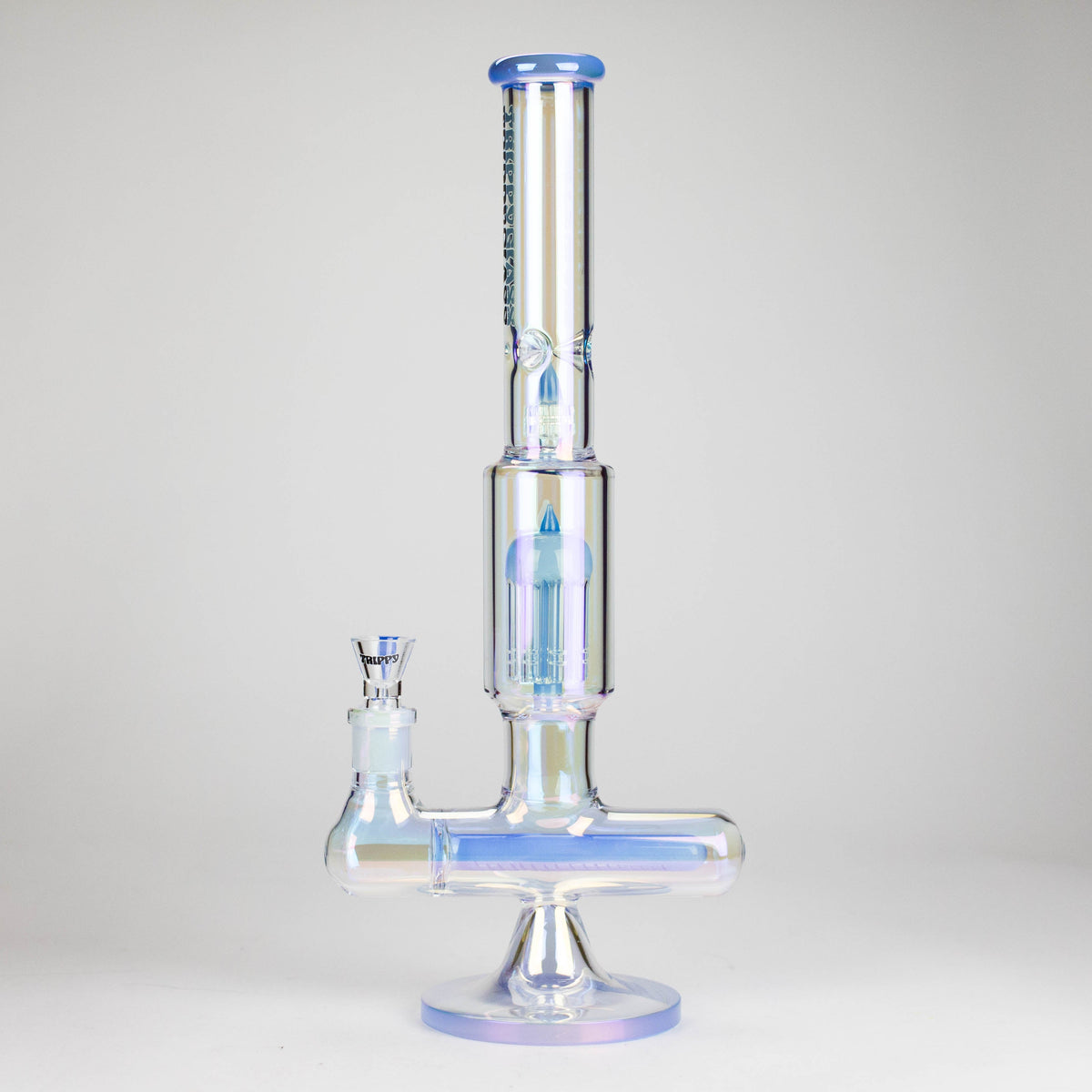 Trippy Glass Triple-Diffused Perc Bong in Blue