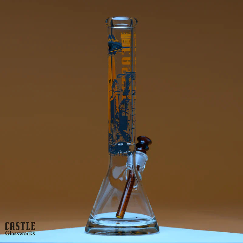 castle glassworks ufo beaker bong in 16 inches