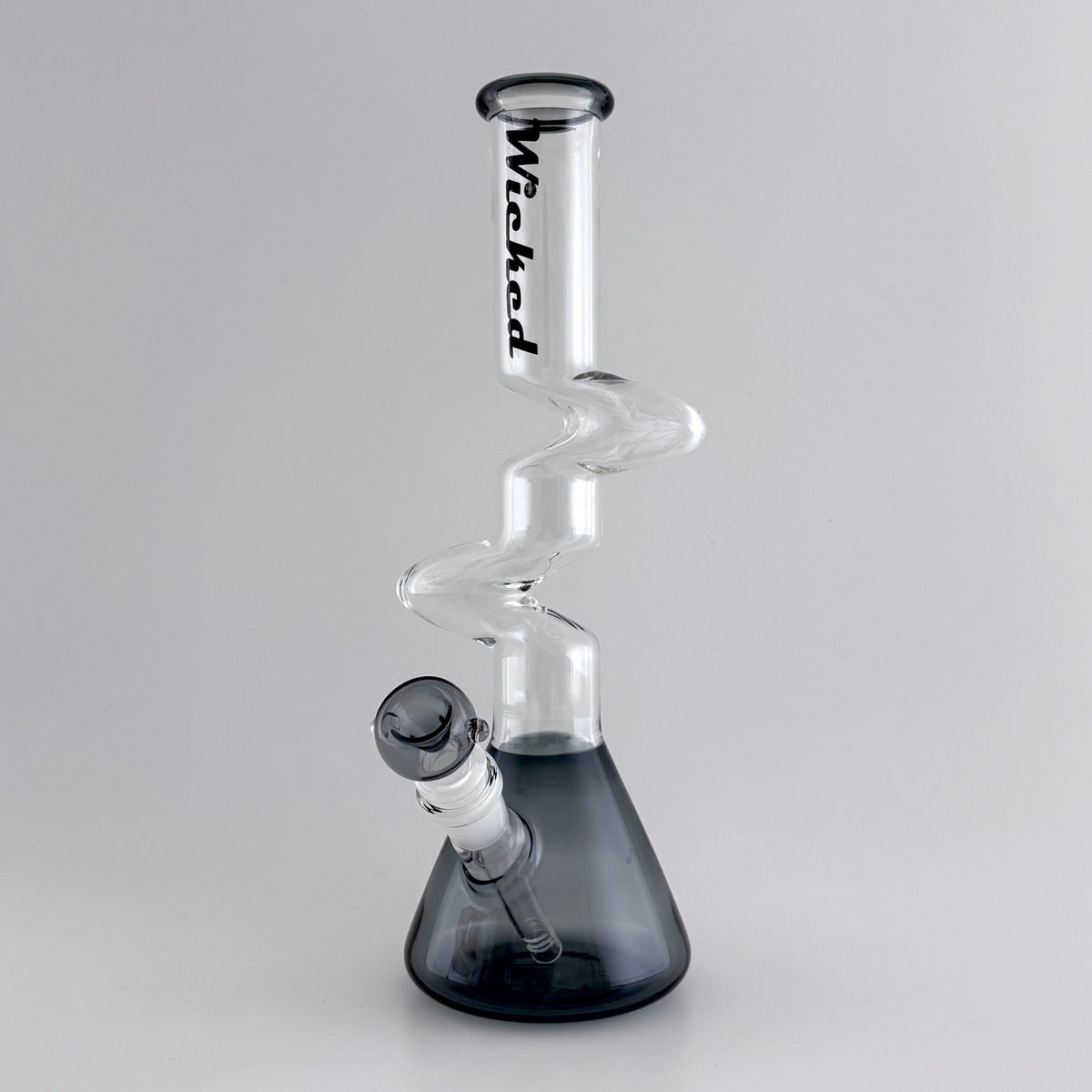 Wicked Zig-Zag Beaker Bong in Black