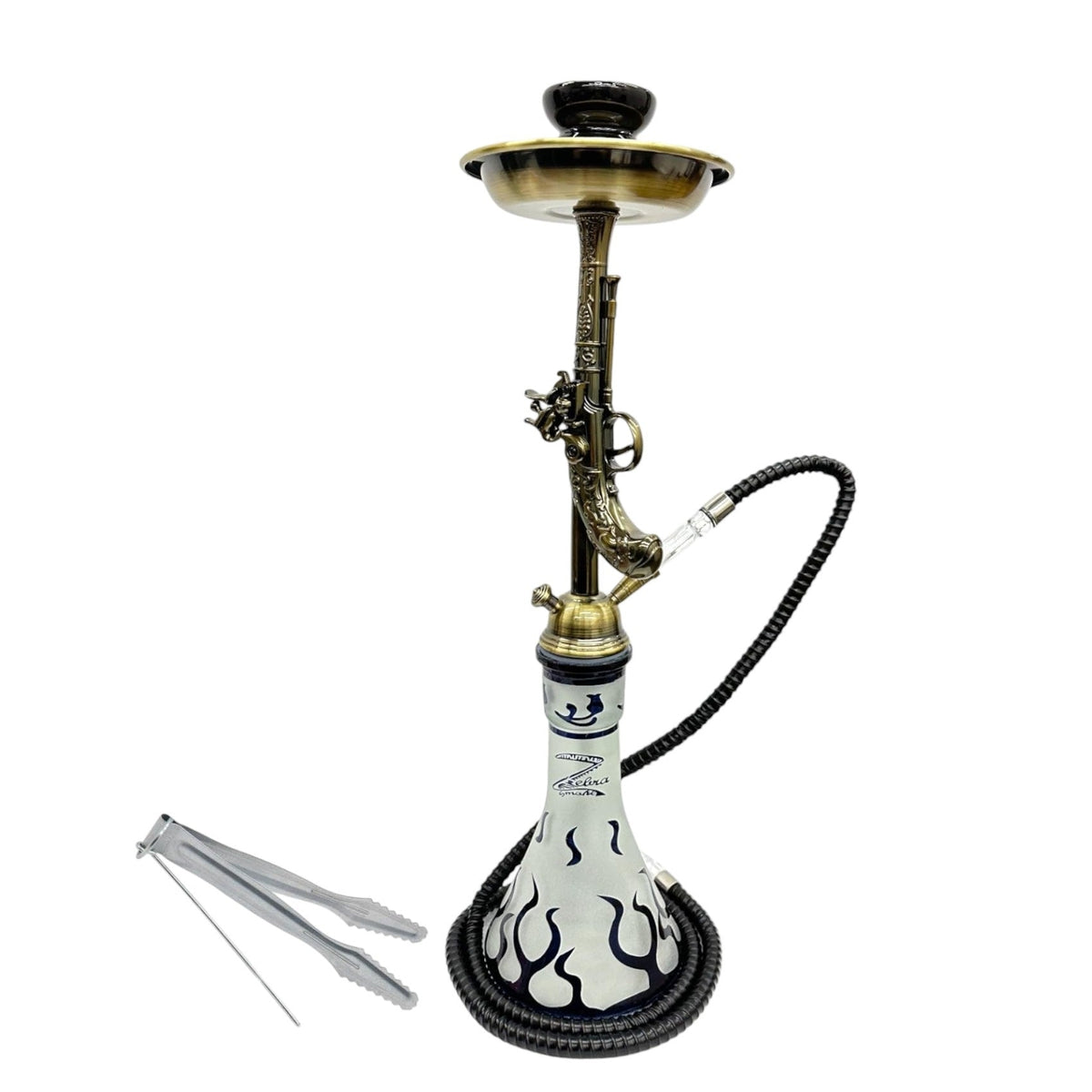 Zebra Sharp Shooter Hookah in Black